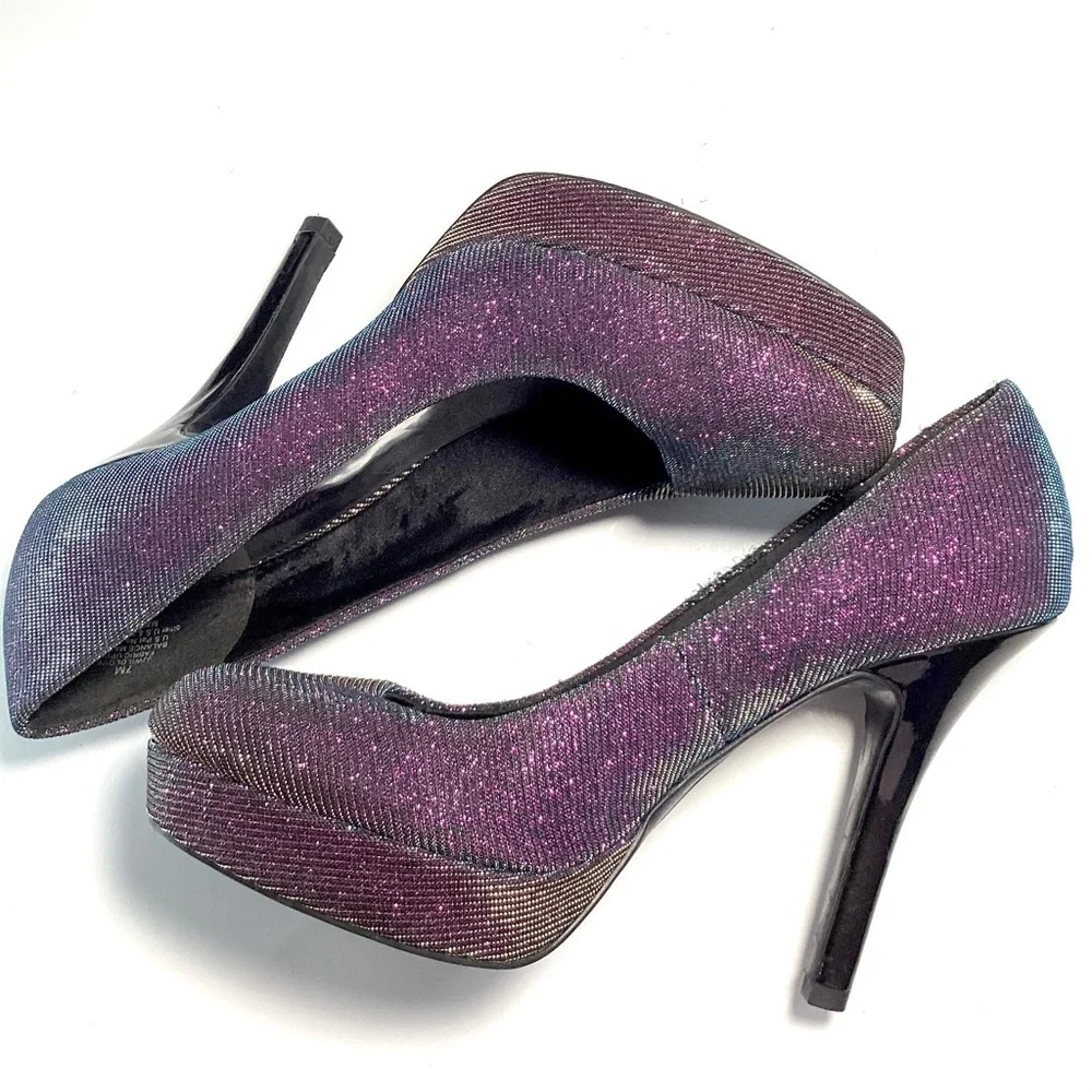 Nine & Company Iridescent Purple Stiletto Heels Size 7